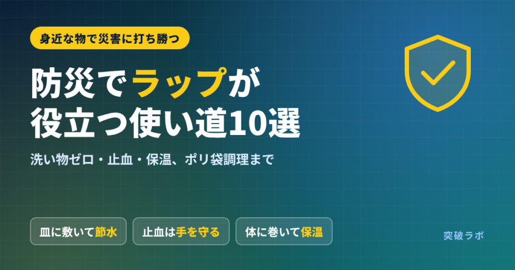 防災でラップが役立つ使い道10選｜洗い物ゼロ・止血・保温、ポリ袋調理まで