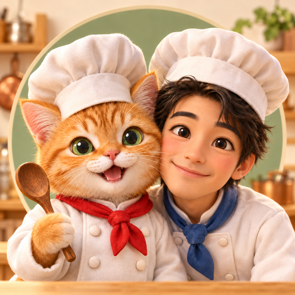 ちいさなシェフの台所の猫シェフ