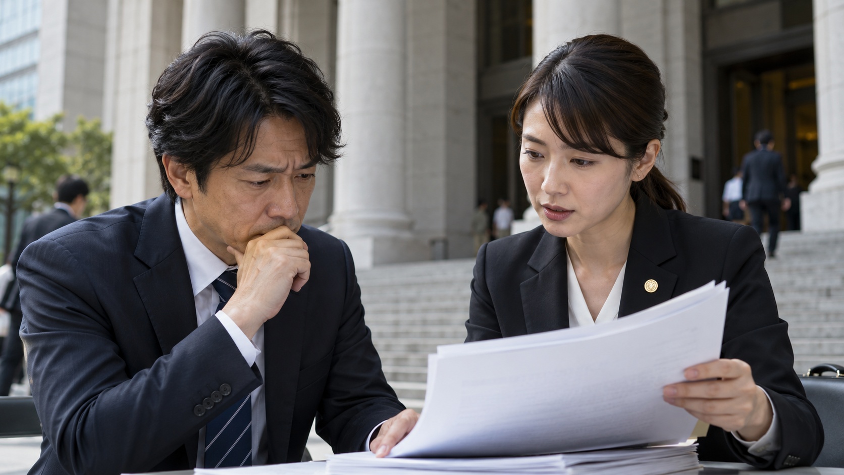 裁判所手続きを確認する専門家のイメージ